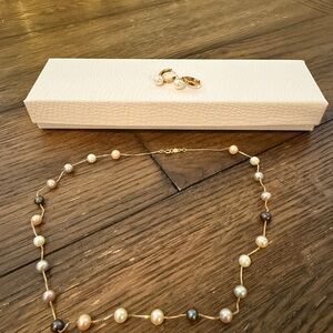 Elegant Pearl Necklace and Earring Set